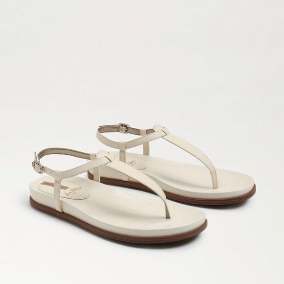 Sam Edelman Naomi NWOT Leather Thong Sandals In Modern Ivory Sz 9.5 - Picture 1 of 7